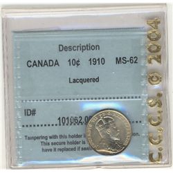 1910 10¢ CCCS MS62 Lacquered.