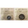 Image 1 : 1965 10¢ PL66 & 1955 25¢ PL65.  Lot of 2 ICCS coins both Cameo.