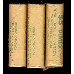 1967(2) 10¢ & 1968 BU Rolls.  Lot of 3 Original rolls in Royal Bank of Canada wraps.  Lot of 3 rolls