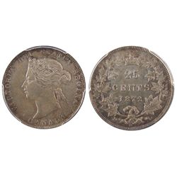 1872H 25¢ PCGS AU58.  Light shades and attractive eye appeal.