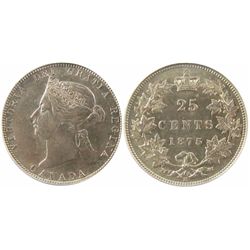 1875H 25¢ PCGS AU55.  Difficult issue for grade.  Nice full lustre with attractive strike for grade.