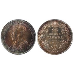 1933 25¢ PCGS MS65.  Attractive rainbow tones.