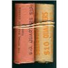 Image 1 : 1965 25¢ & 1966 BU Rolls.  Original rolls wrapped by The Royal Bank of Canada.  Lot of 2 rolls.  Uno