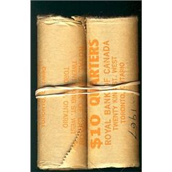 1967 25¢ & 1968 Silv BU Rolls.  Original rolls wrapped by The Royal Bank of Canada.  Lot of 2 rolls.