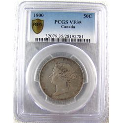 1900 50¢ PCGS VF35.  Lightly toned.