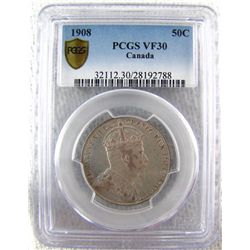 1908 50¢ PCGS VF30.  Tougher issue to find in above average grades.