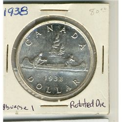 1938 $1 Lustrous MS issue. Rotation in die.