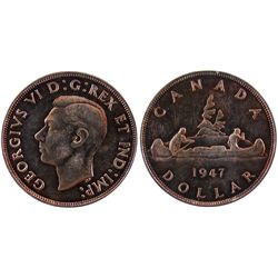 1947 $1 Ptd, Quad HP Attractive AU issue. Comes in old 1907-1947 Electrohome box.