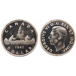 1947 $1 POINTED With Dot PCGS SP66. Great fields with superb reflective surfaces. A superior example