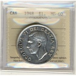 1948 $1 ICCS MS60.  A nice mintstate example.
