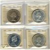 Image 1 : 1958 $1, 1962, 1964 ICCS MS63 & 1965 SmBds Blt PL65.  Lot of 4 ICCS coins.