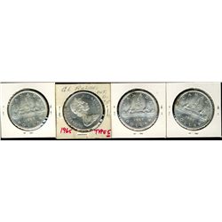 1965 $1 Type V.  Lot of 4 coins brilliant UNC to BU.