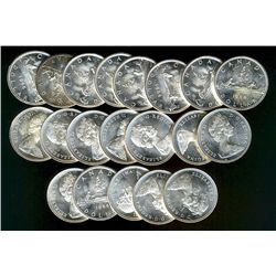 1966 $1 BU Roll.  Lot of 20 coins in plastic Tube.  All brilliant/lustrous UNC to MS.