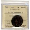 Image 1 : 1891 1¢ SD SL Obv 3 ICCS EF40.