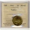 Image 1 : 1942 5¢ Tombac ICCS MS65.