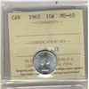 Image 1 : 1962 10¢ ICCS MS65.