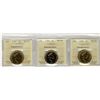 Image 1 : 1995 $1 Remembrance ICCS MS65.  Lot of 3 coins.