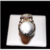 Image 3 : 10K GOLD DIAMOND AND GREEN AMETHYST RING