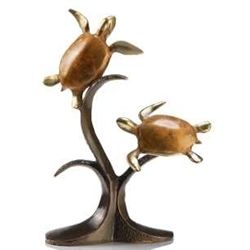 DOUBLE TURTLE BRONZE SCULPTURE