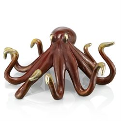 RED OCTOPUS BRONZE SCULPTURE