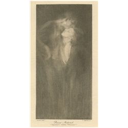 Eugene Carriere Symbolist Drypoint "Baiser Maternel"