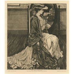 Leon Cauvy Original Etching "Les Deux Miroirs"