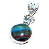 Image 1 : Rainbow Caliscilica & Blue Topaz Pendant