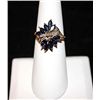 Image 3 : 14K GOLD DIAMOND AND BLUE SAPPHIRE RING