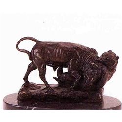 "BEAR AND BULL" BRONZE SCULPTURE - BONHUER