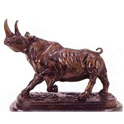 "RHINO" BRONZE SCULPTURE - BONHEUR