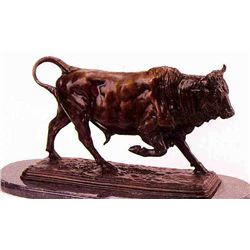 "BULL" BRONZE SCULPTURE - BONHEUR