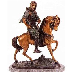 "ARAB ON HORSE" BRONZE SCULPTURE - BARYE