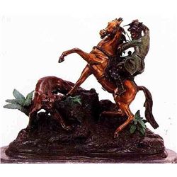 "COUGAR ATTACK" BRONZE SCULPTURE - BARYE
