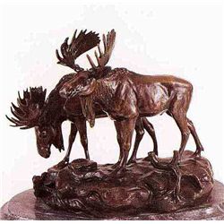 "MOOSE" BRONZE SCULPTURE - BARYE