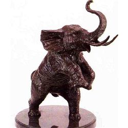 "JUMPING ELEPHANT" BRONZE SCULPTURE - BARYE