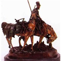 "COSSACK PLUNDER" BRONZE SCULPTURE - LANCERAY