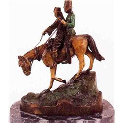 "DOWN THE STEPPES"  BRONZE SCULPTURE  - AUBE