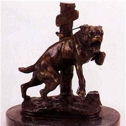 "TETHERED MASTIFF" BRONZE SCULPTURE - VALTON