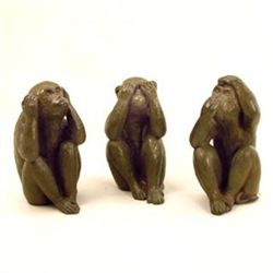 WISE MONKEY SCULPTURES - SET OF 3