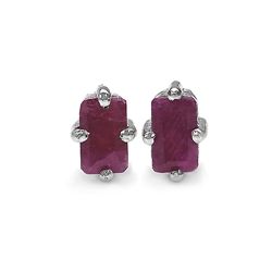 Ruby & Sterling Silver Earrings.