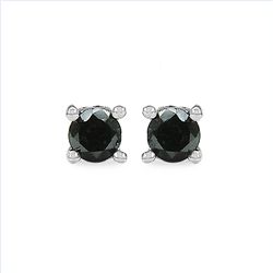 Black Diamond & Sterling Silver Earrings.