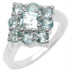 2.19 CARAT GENUINE BLUE TOPAZ .925 STERLING SILVER RING