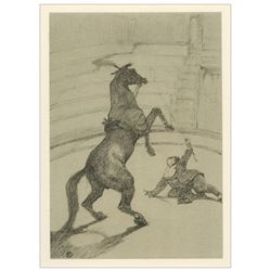 Toulouse-Lautrec lithograph | Circus "Cheval pointant"