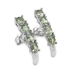 Green Sapphire & Sterling Silver Earrings.