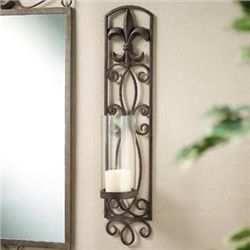 FLEUR DE LIS WALL SCONCE CANDLE HOLDER
