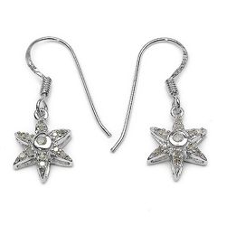White Diamond & Sterling Silver Earrings.