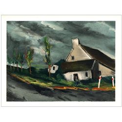 Maurice de Vlaminck "La Maladrerie under Snow" lithograph