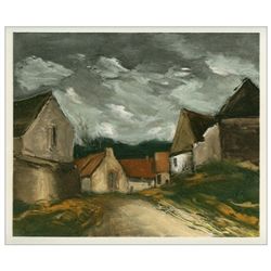 Maurice de Vlaminck lithograph "The Seine at Chatou"