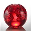 Image 1 : ART GLASS RED BUBBLE SPHERE 3.5" DIA