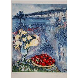 CHAGALL  FRUITS FLEURS DEVANT LA MER  - ORIGINAL PRINT